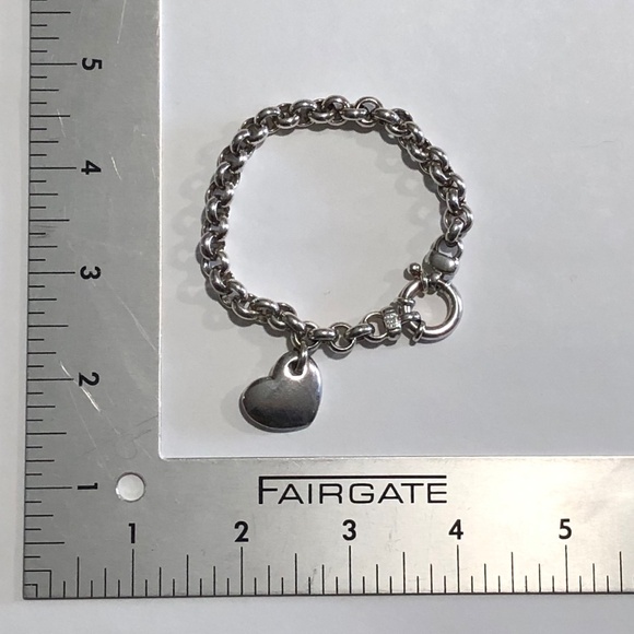 Sterling Silver Italian Milor Bracelet with Heart Charm - Picture 3 of 6